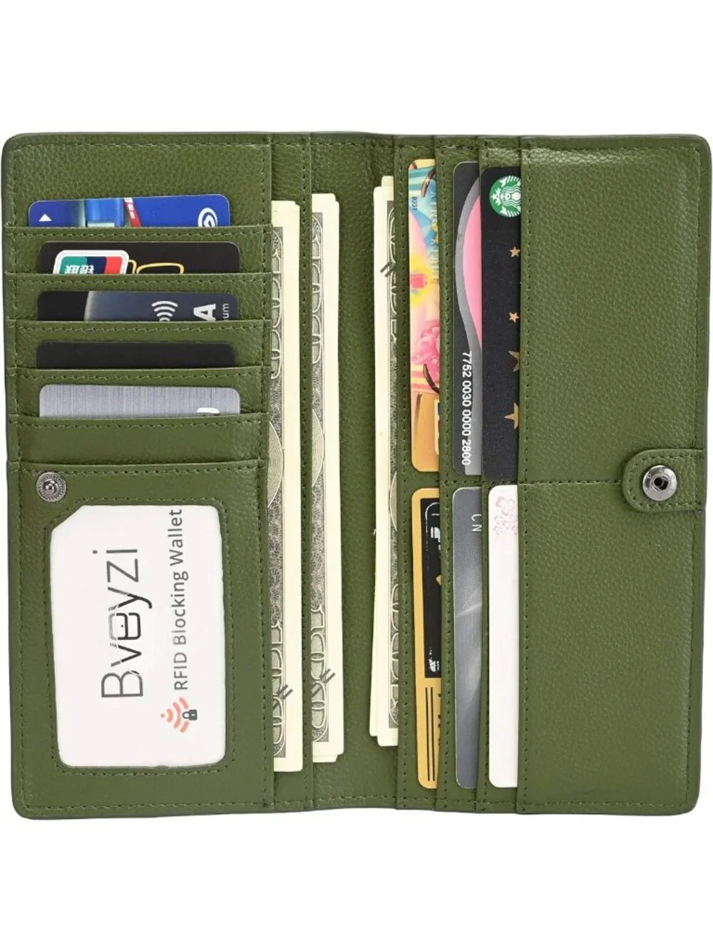 Ultra Slim Thin Leather RFID Blocking Bifold Wallet Clutch for Women - Stylish